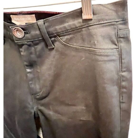 BANANA REPUBLIC Womens black coated twill ankle pants jeans Size 31 X 27.5 - Picture 5 of 8